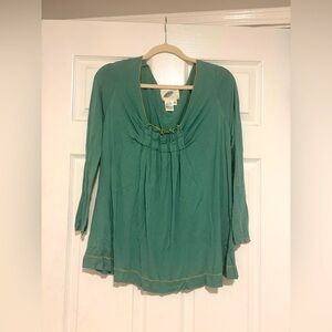 Nurture by Lamaze Teal Women's Blouse long sleeve